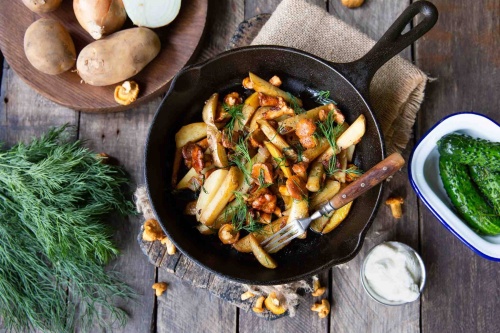 лисички с картошкой