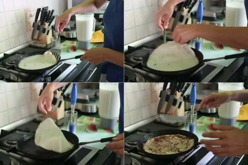 Как переворачивать продукт на сковороде?