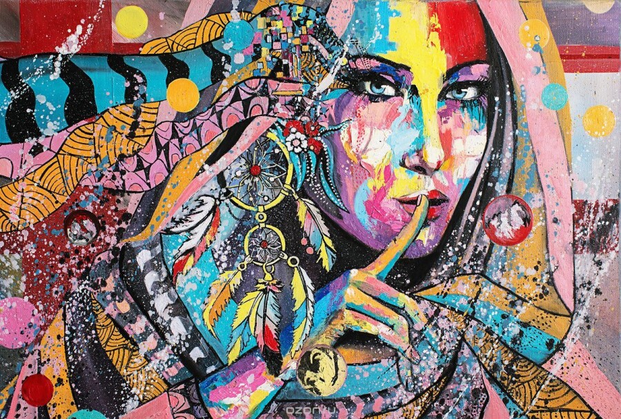 нарисованная девушка