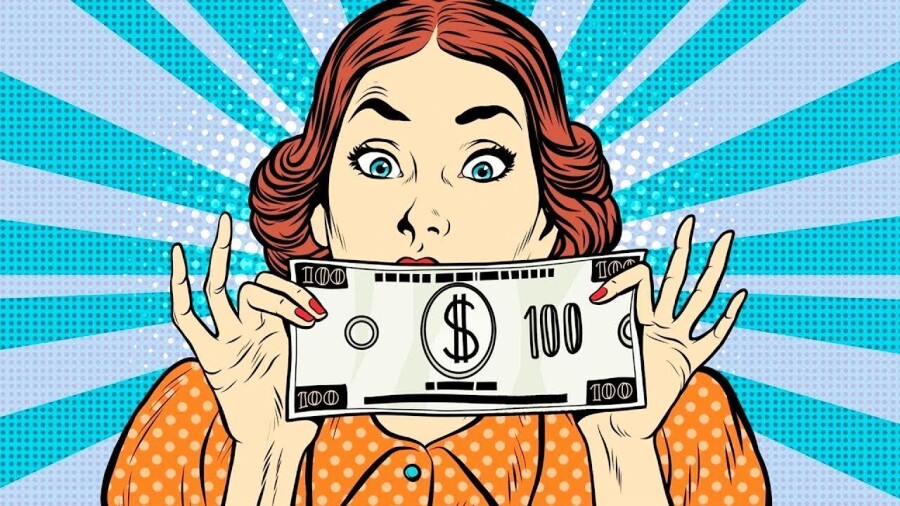 девушка с деньгами