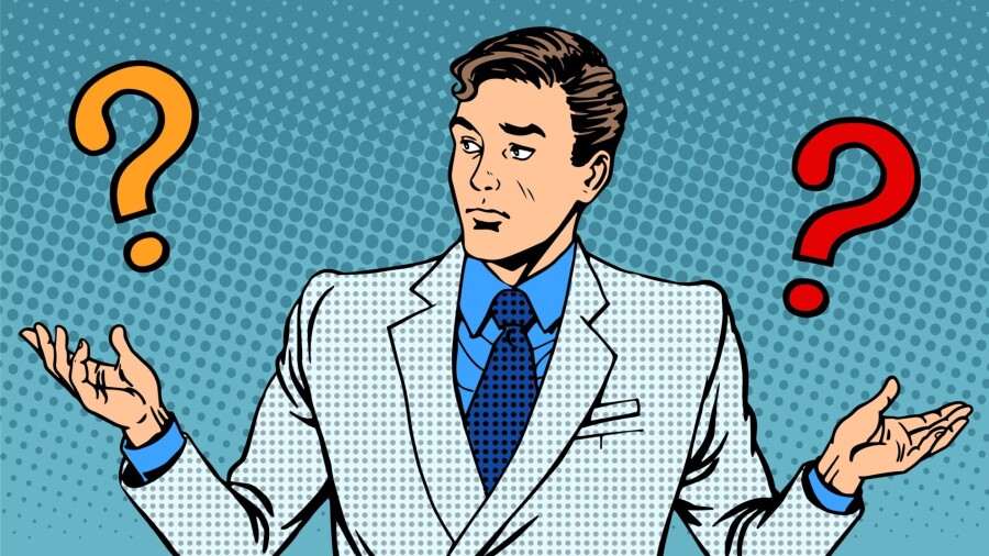 человек со знаками вопроса